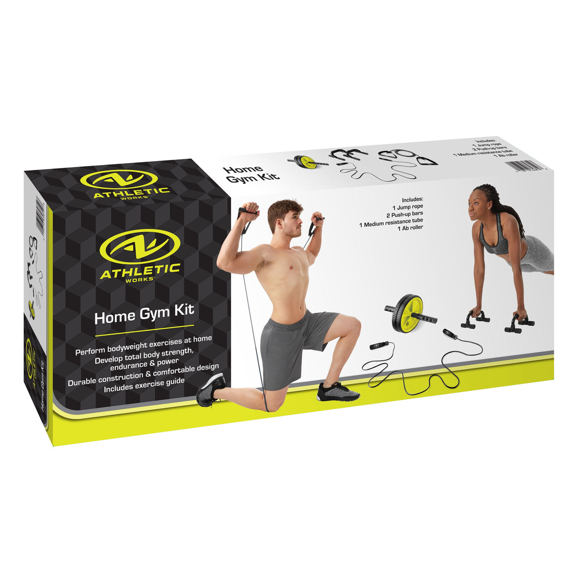Elevate Your Home Workouts: Ultimate Fitness Kit with Resistance Tube, Ab Wheel, Jump Rope & Push-Up Bars! 💪🏋️♂️
