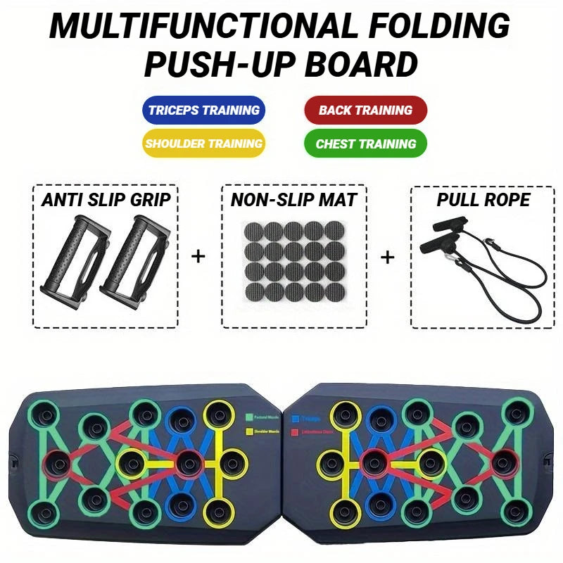 Get Fit Anywhere! 🏋️♂️💪 Foldable Push Up Board for Ultimate Home Workouts - Your Complete Muscle Training Companion! #FitnessGoals #HomeWorkout