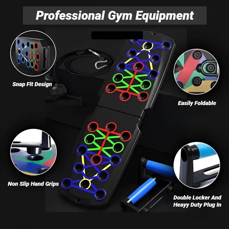 Get Fit Anywhere! 🏋️‍♂️💪 Foldable Push Up Board for Ultimate Home Workouts - Your Complete Muscle Training Companion! #FitnessGoals #HomeWorkout