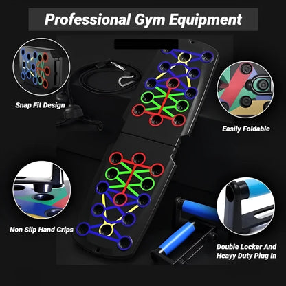 Get Fit Anywhere! 🏋️‍♂️💪 Foldable Push Up Board for Ultimate Home Workouts - Your Complete Muscle Training Companion! #FitnessGoals #HomeWorkout