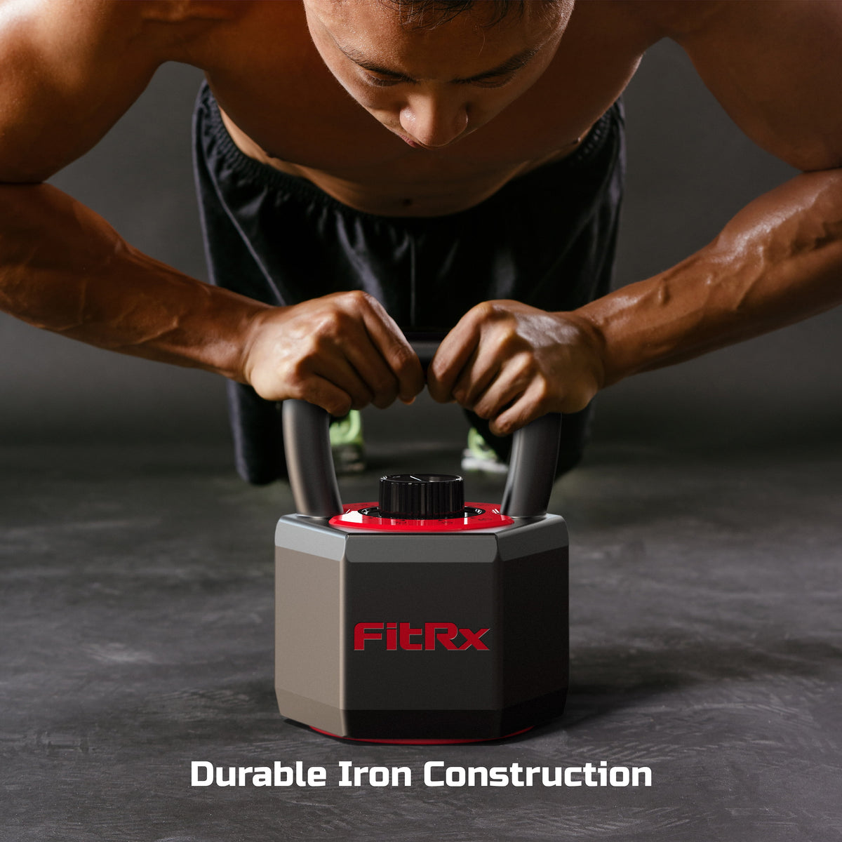 (Open Box)  Smartstack Wide Handle Adjustable Kettlebell for Home Gym Workouts, 25-40 Lbs, Black