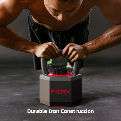 (Open Box)  Smartstack Wide Handle Adjustable Kettlebell for Home Gym Workouts, 25-40 Lbs, Black