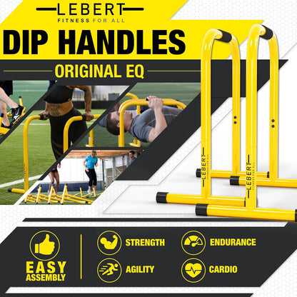 Lebert Equalizer Total Body Strengthener – Portable Dip Station for Full Bodyweight Training – Includes Hip Resistance Band & Online Coaching – Available in Standard & XL Sizes