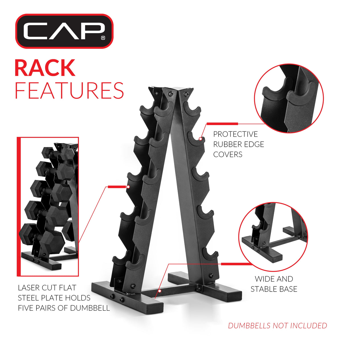 Sleek Black Dumbbell Stand – Organize 5 Pairs in Style! 🏋️‍♂️💪