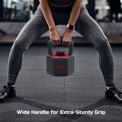 (Open Box)  Smartstack Wide Handle Adjustable Kettlebell for Home Gym Workouts, 25-40 Lbs, Black