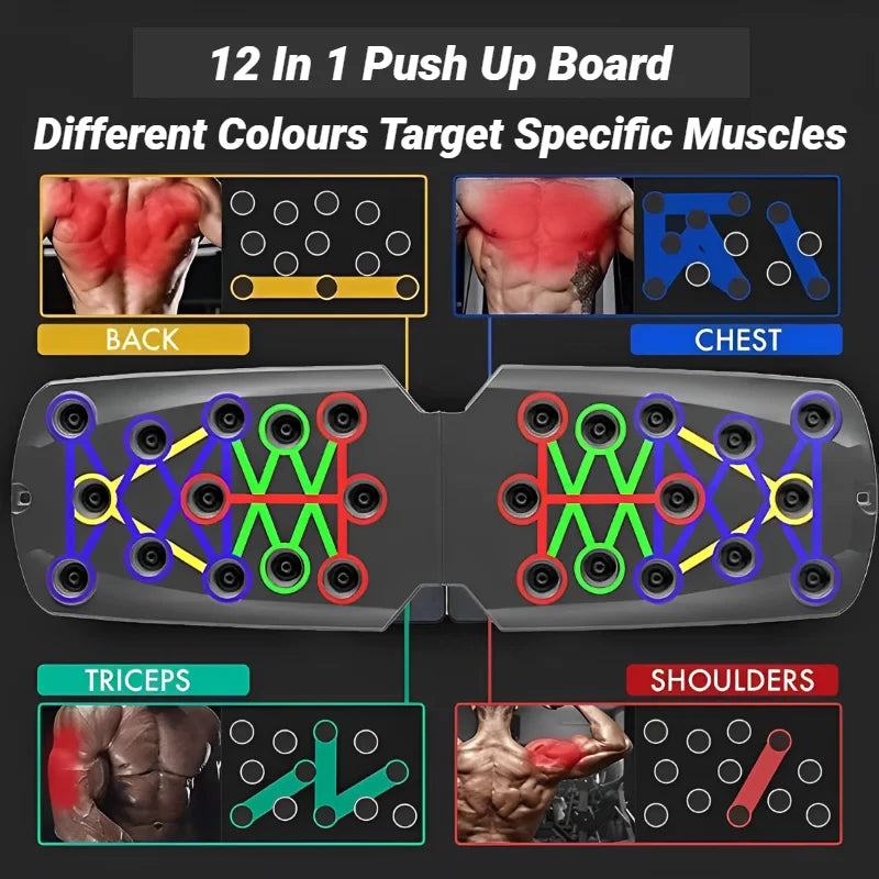 Get Fit Anywhere! 🏋️‍♂️💪 Foldable Push Up Board for Ultimate Home Workouts - Your Complete Muscle Training Companion! #FitnessGoals #HomeWorkout