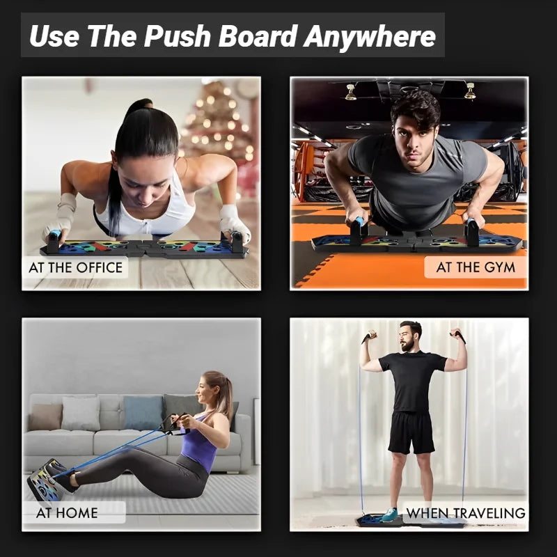 Get Fit Anywhere! 🏋️‍♂️💪 Foldable Push Up Board for Ultimate Home Workouts - Your Complete Muscle Training Companion! #FitnessGoals #HomeWorkout