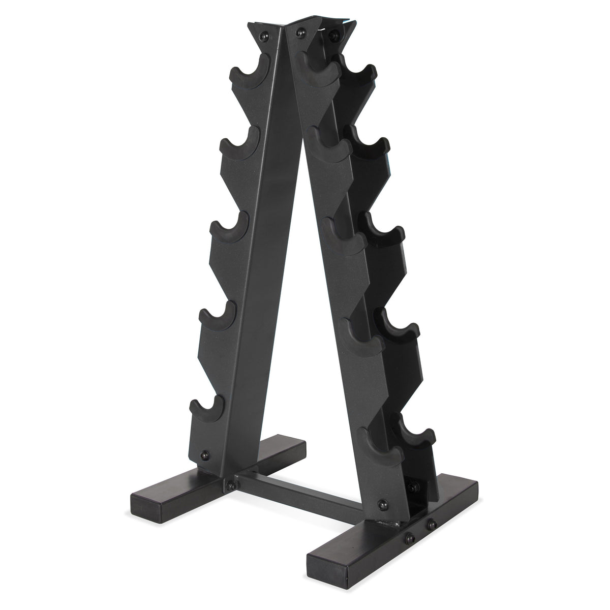 Sleek Black Dumbbell Stand – Organize 5 Pairs in Style! 🏋️‍♂️💪