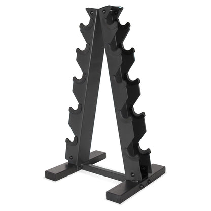 Sleek Black Dumbbell Stand – Organize 5 Pairs in Style! 🏋️‍♂️💪