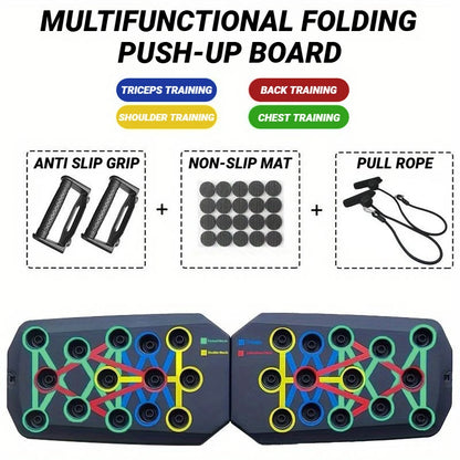 Get Fit Anywhere! 🏋️‍♂️💪 Foldable Push Up Board for Ultimate Home Workouts - Your Complete Muscle Training Companion! #FitnessGoals #HomeWorkout