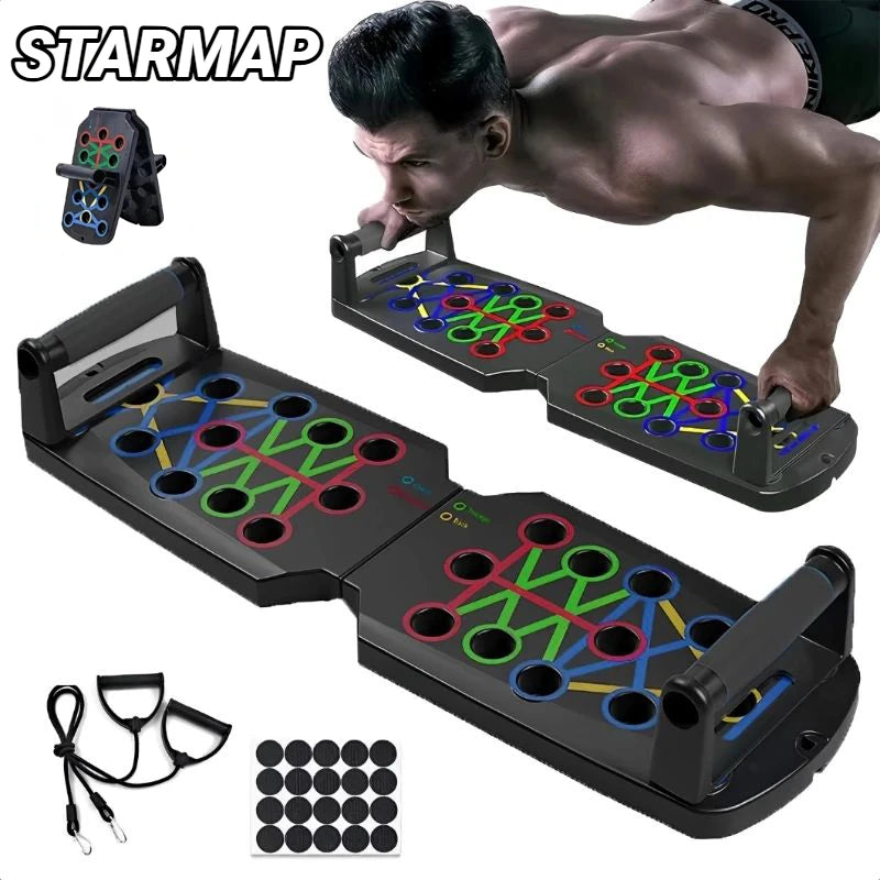 Get Fit Anywhere! 🏋️‍♂️💪 Foldable Push Up Board for Ultimate Home Workouts - Your Complete Muscle Training Companion! #FitnessGoals #HomeWorkout