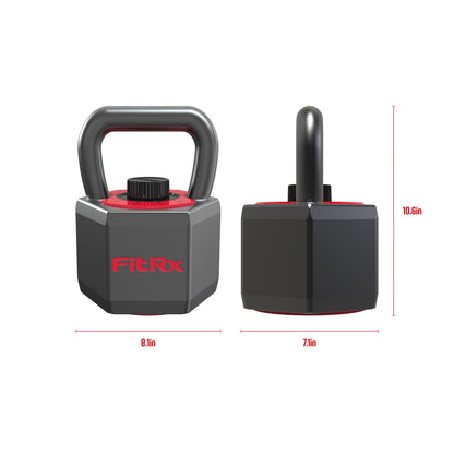 (Open Box)  Smartstack Wide Handle Adjustable Kettlebell for Home Gym Workouts, 25-40 Lbs, Black